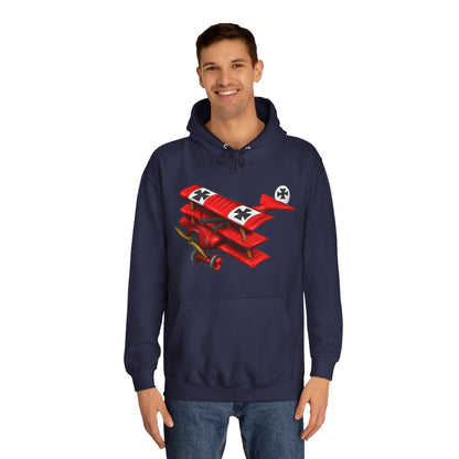 Red Baron Aircraft Design Unisex College Hoodie - Funky Aviation