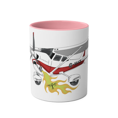 Cessna Bird Fryer Two-Tone Coffee Mugs, 11oz - Funky Aviation