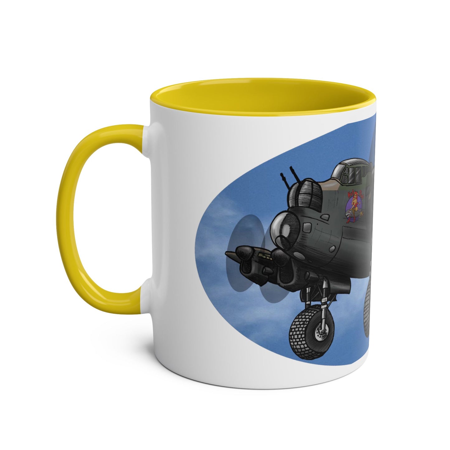 WWII Bomber Two-Tone Coffee Mug — Vintage WWII Aircraft Gift