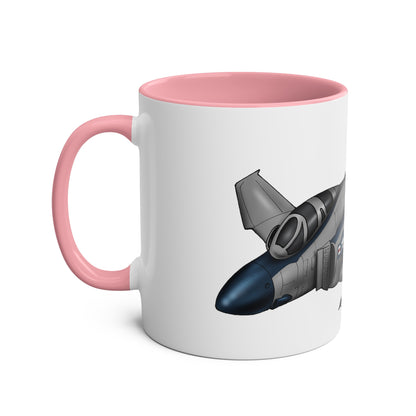 Phantom Fighter Jet Two-Tone Coffee Mugs, 11oz - Funky Aviation