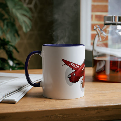 Comet Racer Two-Tone Coffee Mugs, 11oz - Funky Aviation
