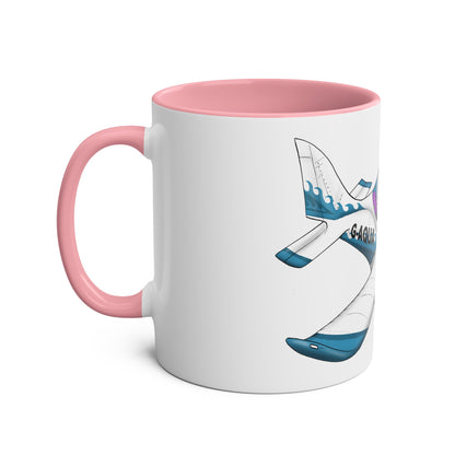 EV97 Eurostar Aqua Club Two-Tone Coffee Mugs, 11oz - Funky Aviation