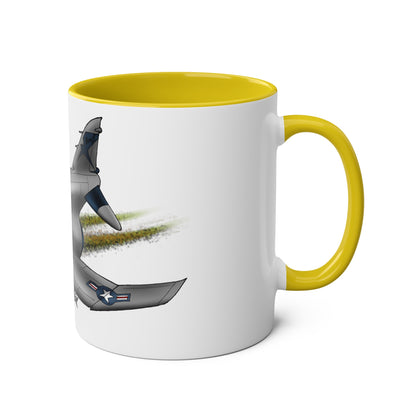 Phantom Fighter Jet Two-Tone Coffee Mugs, 11oz - Funky Aviation