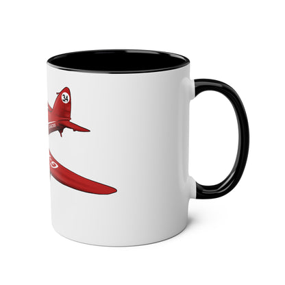Comet Racer Two-Tone Coffee Mugs, 11oz - Funky Aviation