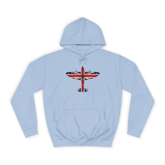 British Aviation Vintage Fighter Hoodie — Union Jack Graphic