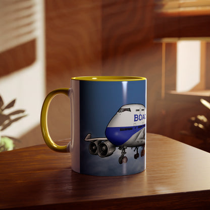 BOAC Boeing 747 Two-Tone Coffee Mugs, 11oz - Funky Aviation