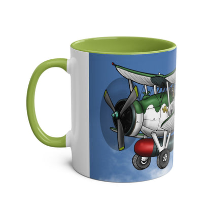 Navy Swordfish Design Two-Tone Coffee Mugs, 11oz - Funky Aviation
