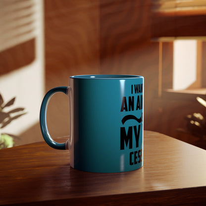 Cess-Nah Slogan Two-Tone Coffee Mugs, 11oz - Funky Aviation