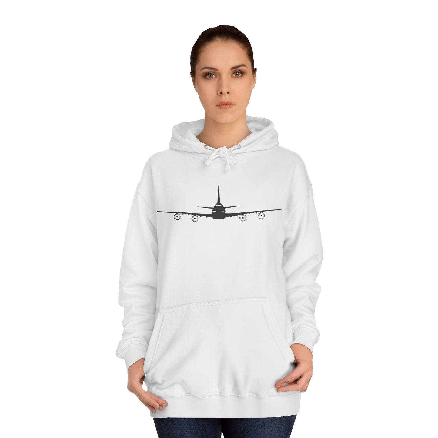 7478 Airplane Silhouette Hoodie — Minimal Pilot & Aviation Crew Pullover