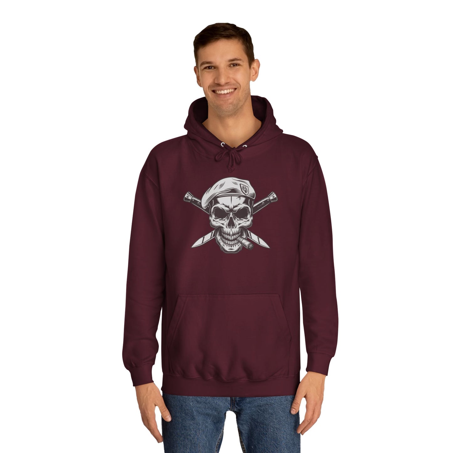 Combat Skull Cigar Design - Hoodie