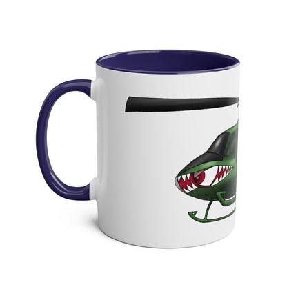 Huey Chopper Two-Tone Coffee Mugs, 11oz - Funky Aviation