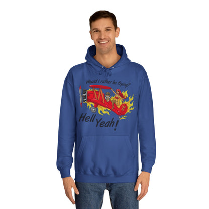 Hell Yeah! Flaming Plane Graphic Hoodie