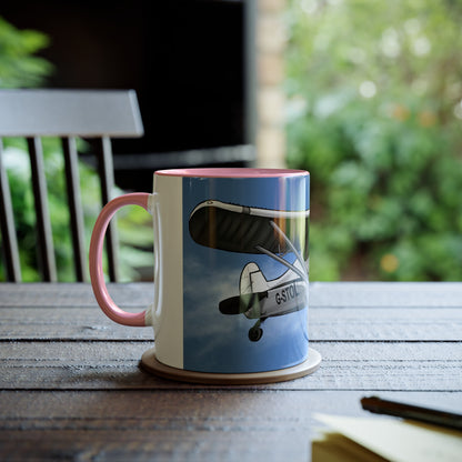 Super Cub STOL Design Two-Tone Coffee Mugs, 11oz - Funky Aviation