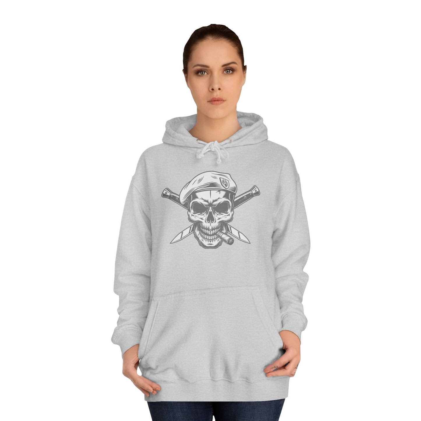 Combat Skull Cigar Design - Hoodie