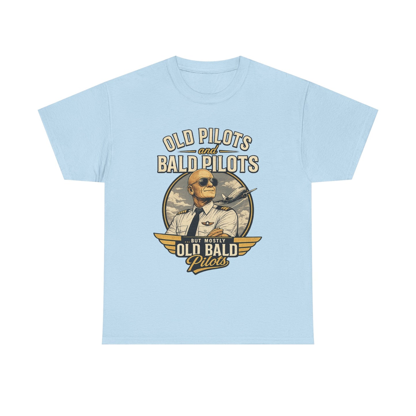 Pilot T‑Shirt — "Old Pilots, Bald Pilots" Vintage Aviation Tee