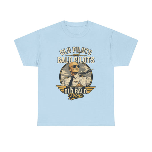 Pilot T‑Shirt — "Old Pilots, Bald Pilots" Vintage Aviation Tee
