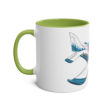 EV97 Eurostar Aqua Club Two-Tone Coffee Mugs, 11oz - Funky Aviation