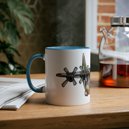The Hercules Transport Aircraft Two-Tone Coffee Mugs, 11oz - Funky Aviation