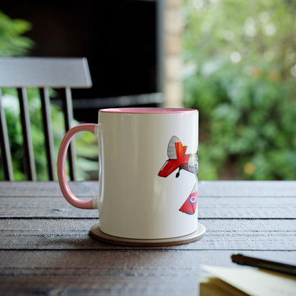Chipmunk Tailwheel Two-Tone Coffee Mugs, 11oz - Funky Aviation