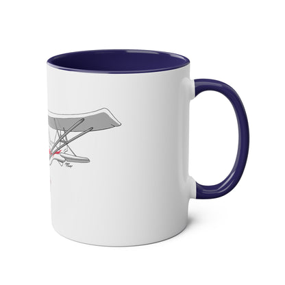 Cartoon Ikarus C42 Microlight Red Decals 11oz Coffee Mug