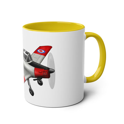 Chipmunk Tailwheel Two-Tone Coffee Mugs, 11oz - Funky Aviation