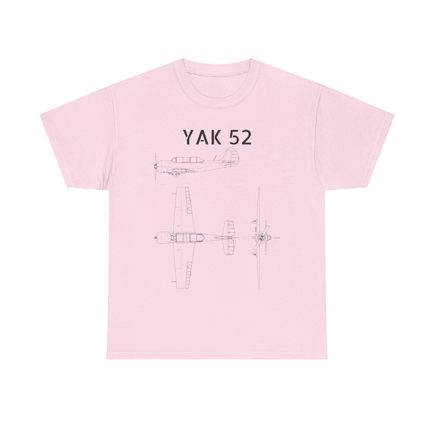 Yak-52 Blueprint T-Shirt — Vintage Aircraft Schematic Tee for Aviation Enthusiasts