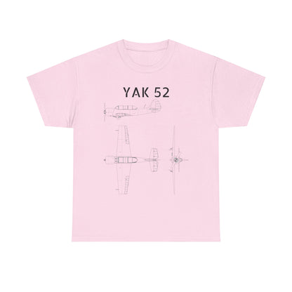 Yak-52 Blueprint T-Shirt — Vintage Aircraft Schematic Tee for Aviation Enthusiasts
