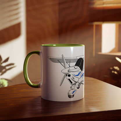 Ikarus C42 Two-Tone Coffee Mugs, 11oz - Funky Aviation