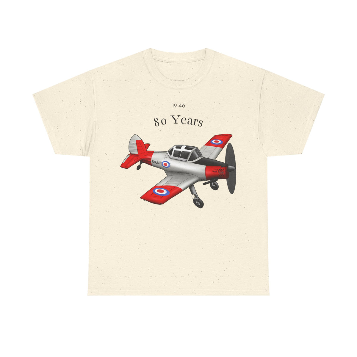 Chipmunk Vintage Airplane Tee — "80 Years" Commemorative Aviation Shirt