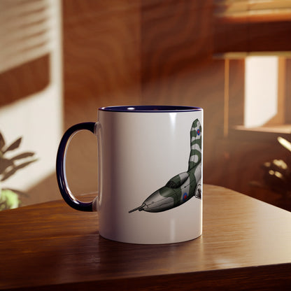 Vulcan Bomber Two-Tone Coffee Mugs, 11oz - Funky Aviation