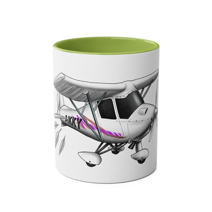 Coffee Mug - Microlight Ikarus C42 Feathers Cartoon Design