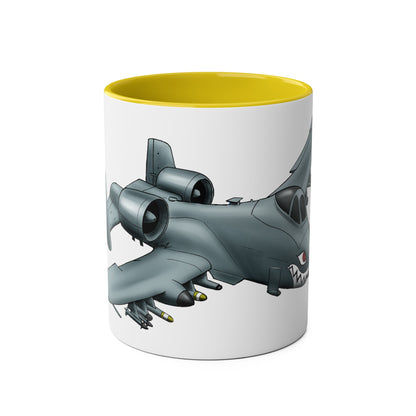 A10 Tankbuster Two-Tone Coffee Mugs, 11oz - Funky Aviation