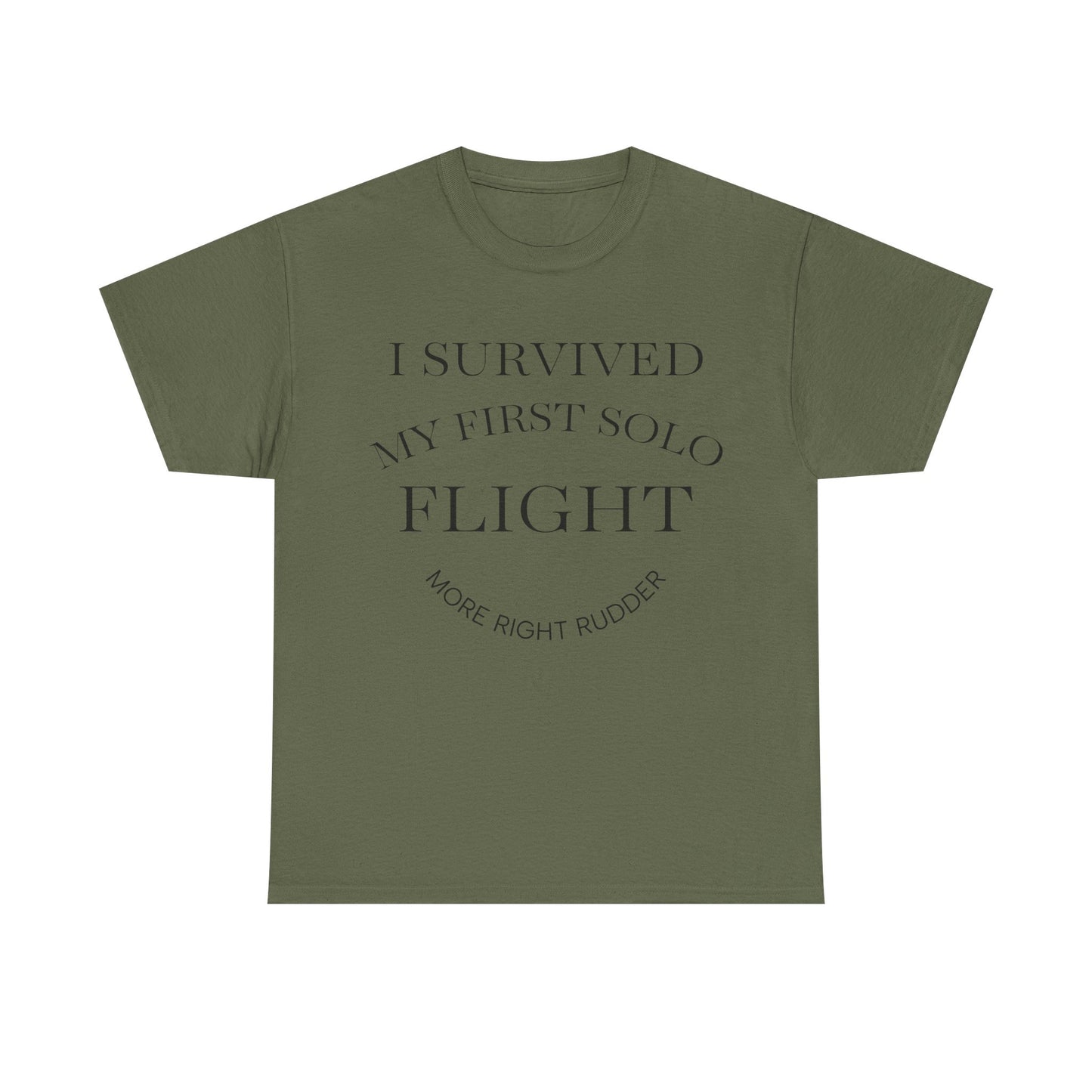 I Survived My First Solo Flight Unisex Heavy Cotton Tee