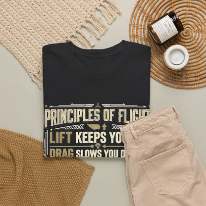 Pilot Instructor T‑Shirt — “Principles of Flight” Aviation Gift