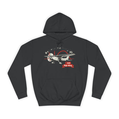 Aviation Hoodie — Vintage Cessna Plane "Team High Wing" Pullover