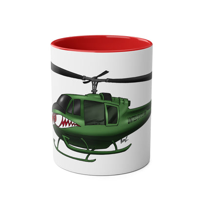 Huey Chopper Two-Tone Coffee Mugs, 11oz - Funky Aviation