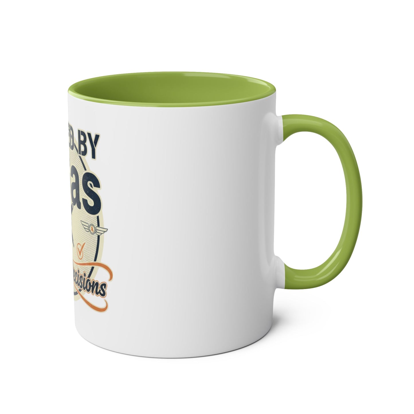 Aviator Coffee Mug — "Powered by AvGas and Bad Decisions" 11oz Two-Tone