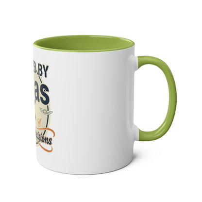 Aviator Coffee Mug — "Powered by AvGas and Bad Decisions" 11oz Two-Tone