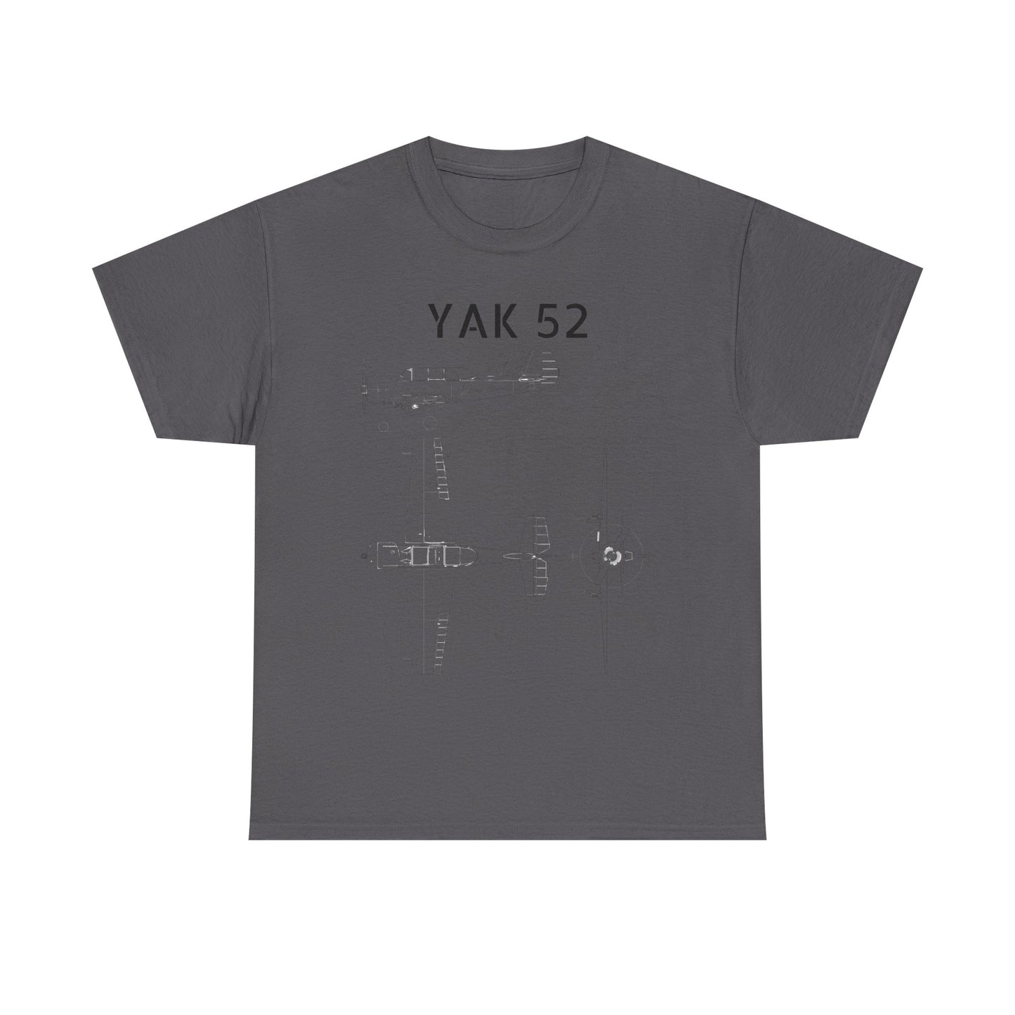 Yak-52 Blueprint T-Shirt — Vintage Aircraft Schematic Tee for Aviation Enthusiasts