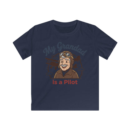 Kids Tee — "My Grandad Is a Pilot" Vintage Aviator T‑Shirt for Grandchildren