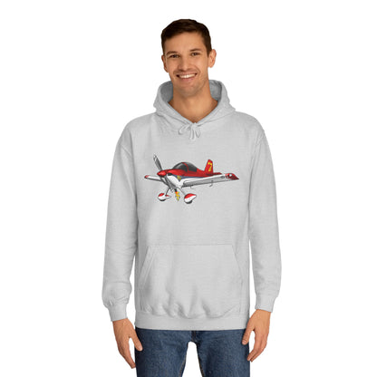 RV7 Aviation Hoodie — Small Red Aerobatic Aircraft Graphic
