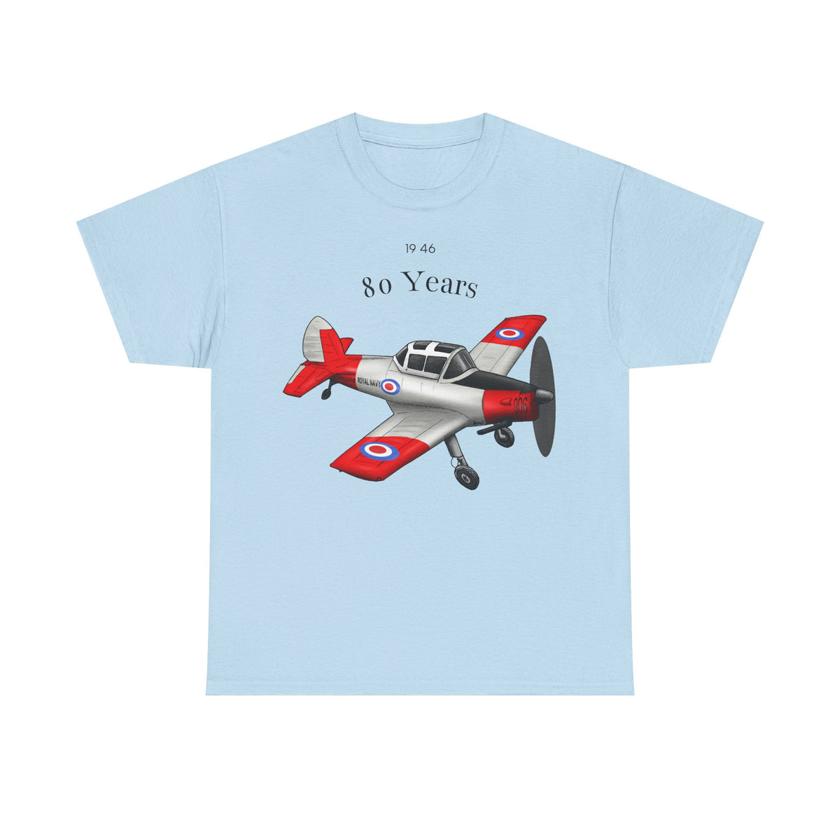 Chipmunk Vintage Airplane Tee — "80 Years" Commemorative Aviation Shirt
