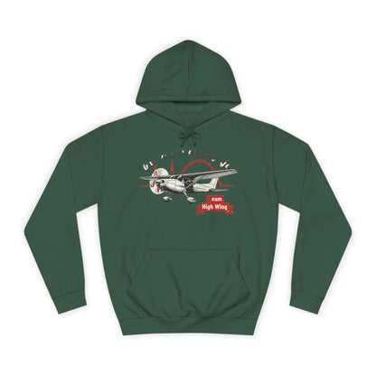 Aviation Hoodie — Vintage Cessna Plane "Team High Wing" Pullover
