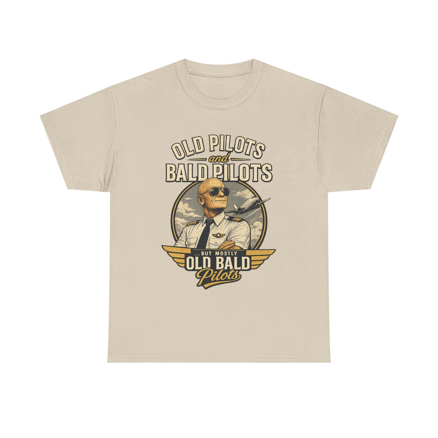 Pilot T‑Shirt — "Old Pilots, Bald Pilots" Vintage Aviation Tee