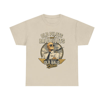 Pilot T‑Shirt — "Old Pilots, Bald Pilots" Vintage Aviation Tee