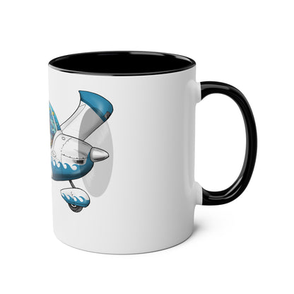EV97 Eurostar Aqua Club Two-Tone Coffee Mugs, 11oz - Funky Aviation