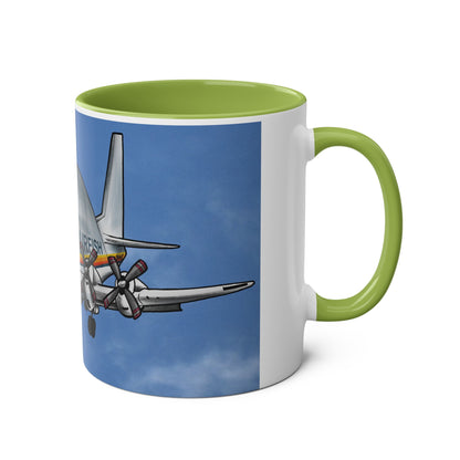 Guppy Aircraft Retro Two-Tone Coffee Mugs, 11oz - Funky Aviation