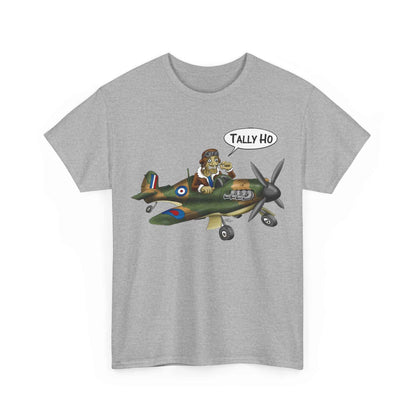 Tally Ho Spitfire Tee — Retro WWII Pilot Plane Graphic T-Shirt