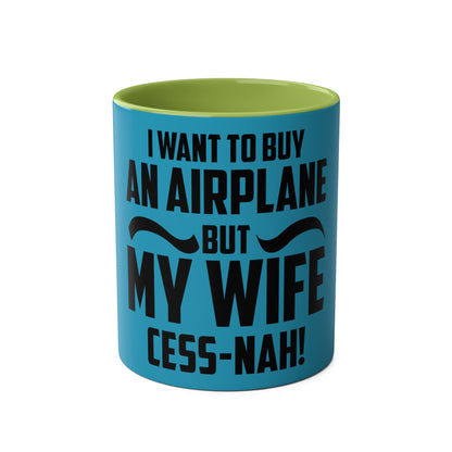 Cess-Nah Slogan Two-Tone Coffee Mugs, 11oz - Funky Aviation