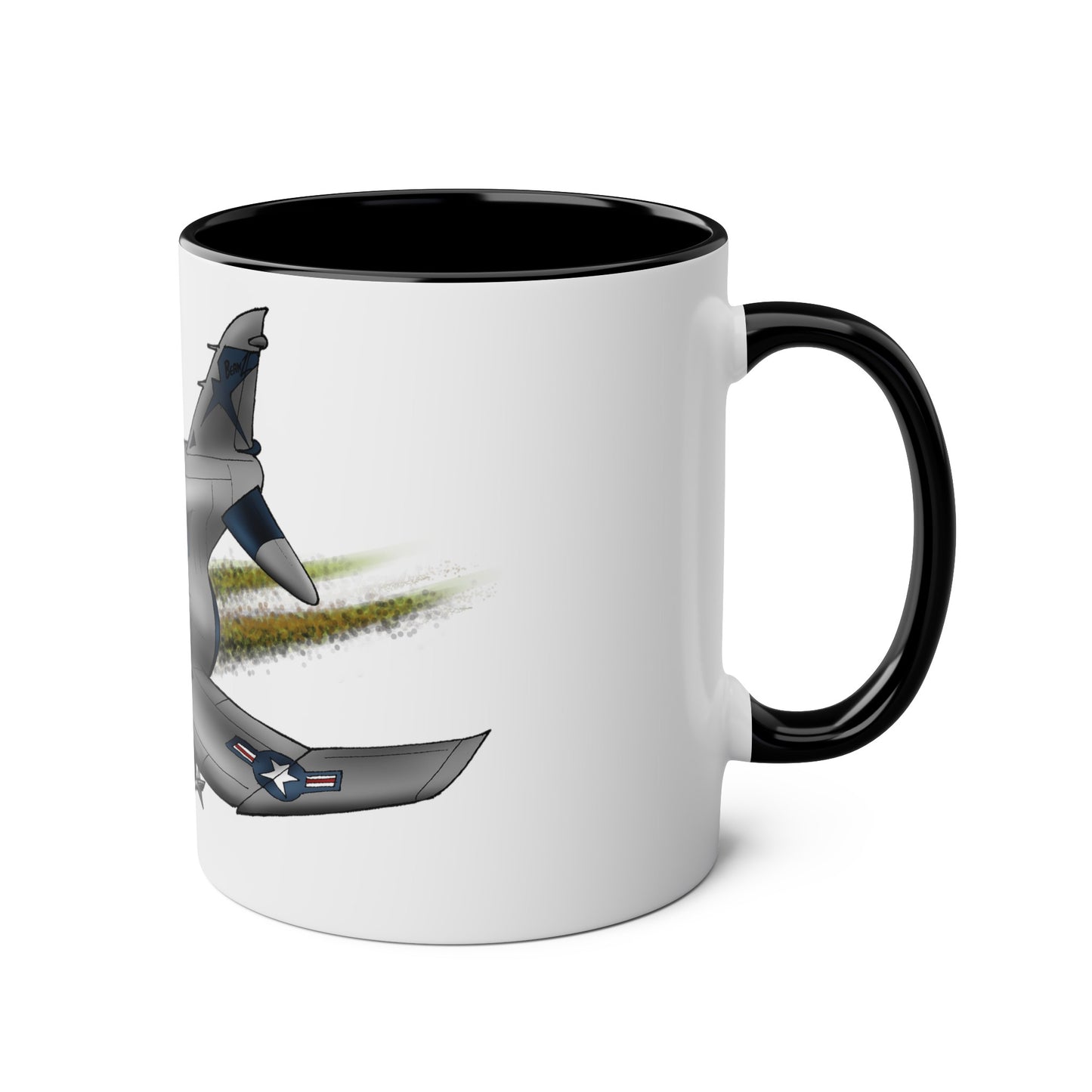 Phantom Fighter Jet Two-Tone Coffee Mugs, 11oz